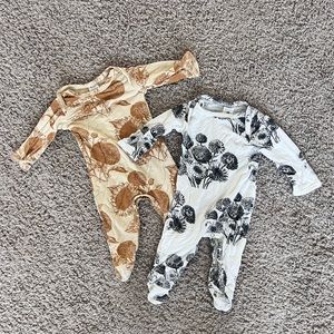 Kate Quinn bamboo NB and 0-3 snap footie bundle